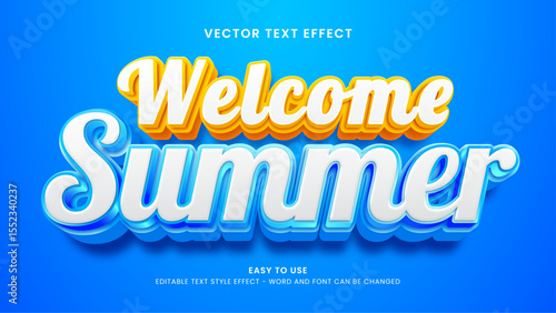 welcome summer editable text effect