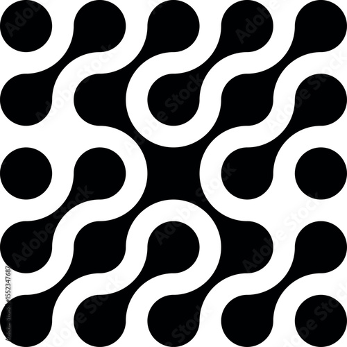 Black pattern of metabol dots on transparent background. Abstract geometric figures of connected molecules. Modern vector design.	