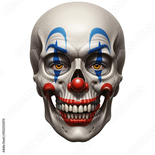 Creepy Clown Skull with Painted Makeup