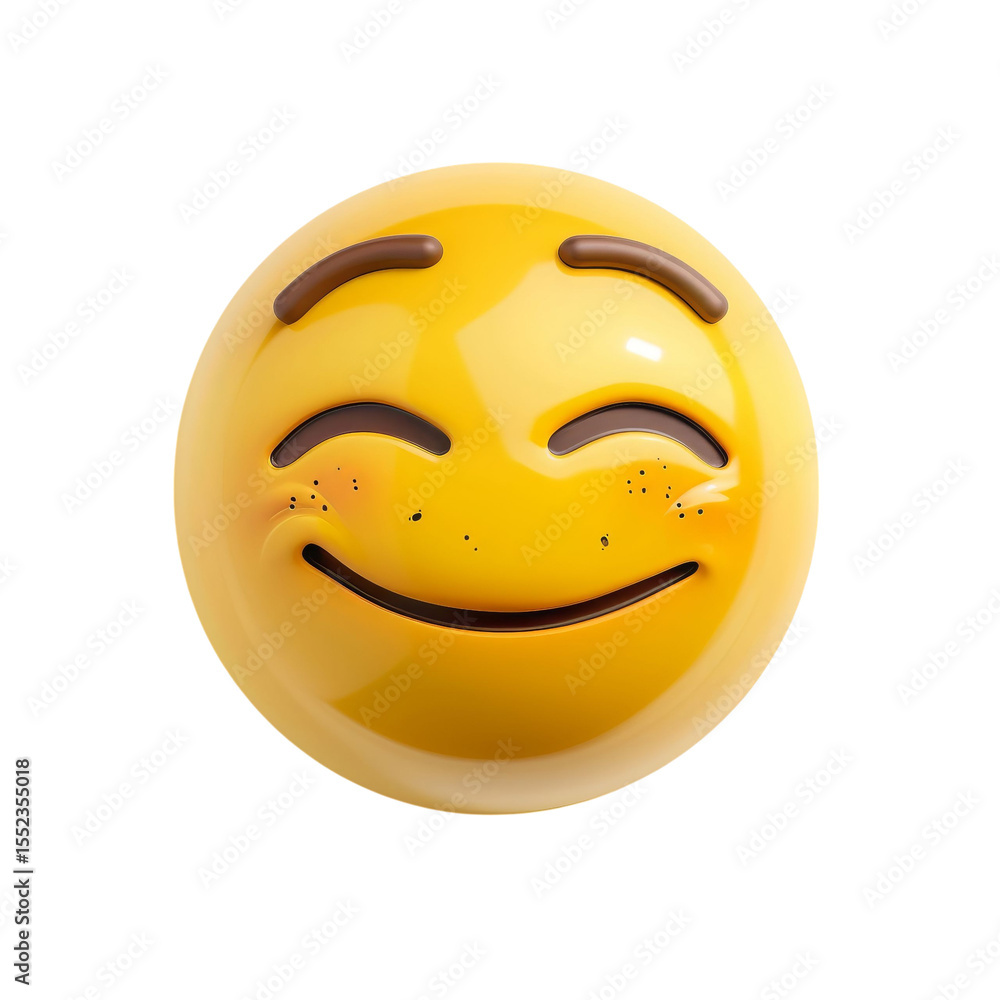 A cheerful yellow emoji face with a big smile and closed eyes, radiating happiness and positivity. A cheerful yellow emoji face with a big smile and closed eyes, radiating happiness and positivity.