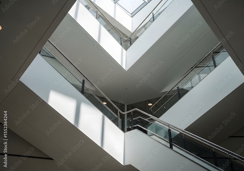 Fototapeta premium Modern architectural interior with skylight