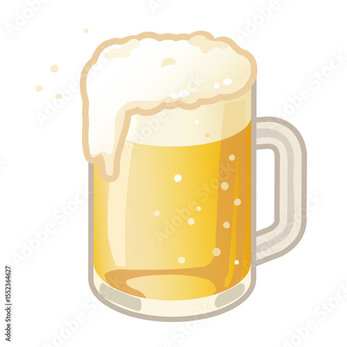 泡ののったビールジョッキ