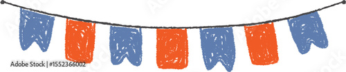 Hand-Drawn Festive Bunting Garland