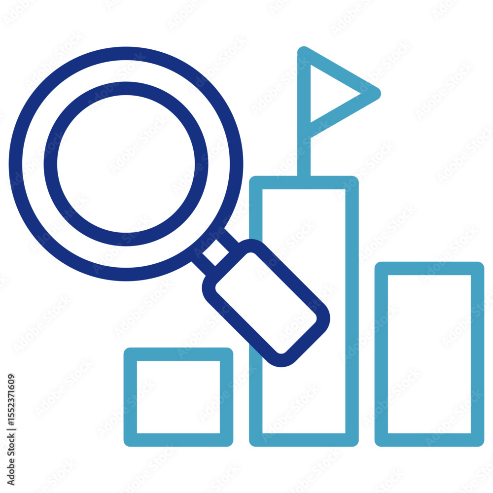 Analysis and target achievement single icon graphic chart that increases in financial, profit, or industrial business scale. Analysis and target achievement single icon graphic chart that increases in financial, profit, or industrial business scale.
