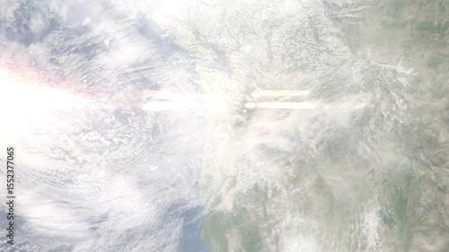 Wallpaper Mural Earth zoom in from space and focus on Beaverton, Oregon, USA. Background for travel intro or blog. Satellite view. 3D style Animation. Images from NASA. Torontodigital.ca