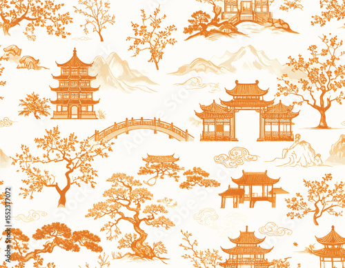 Orange Chinese Texture