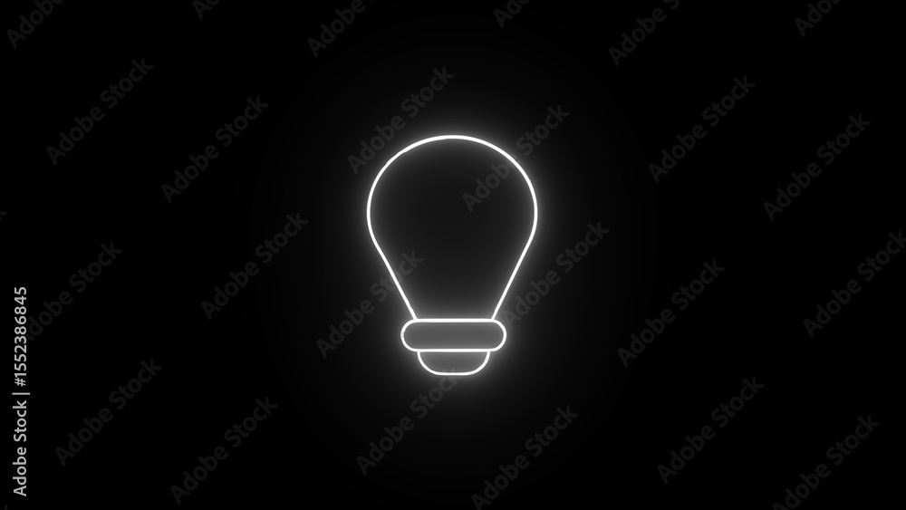Neon light bulb illuminated against a black background symbolizing innovation creativity and bright ideas in technology and business concepts Neon light bulb illuminated against a black background symbolizing innovation creativity and bright ideas in technology and business concepts