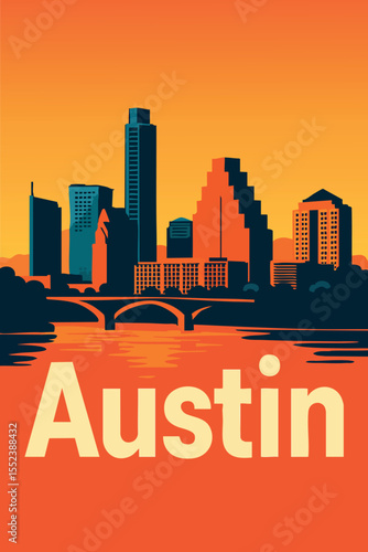 Austin Vibrant City Sunset Views.eps