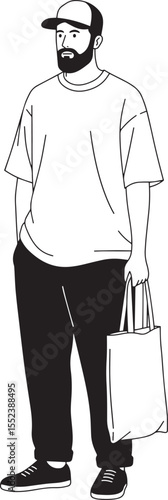 Man in casual attire Illustration 