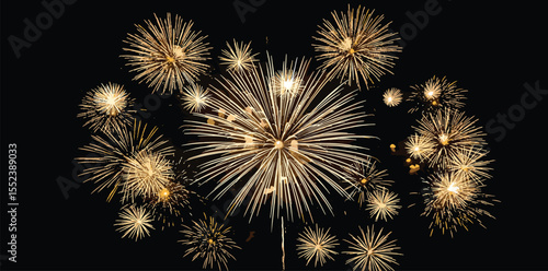 Gold fireworks background