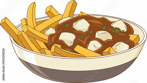 Delicious Poutine French Fries, Cheese Curds, and Gravy