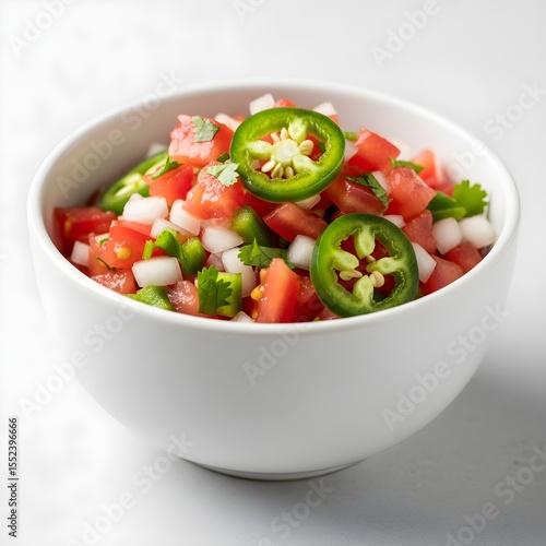 Isolated Bowl of solated Fresh Salsa 