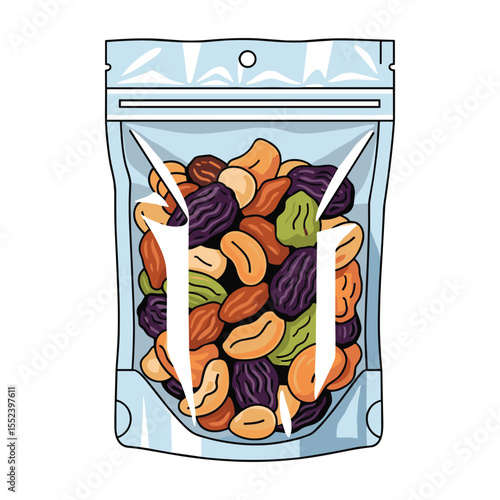 Nut Mix in Transparent Packaging: Snack Food Product Photography for Creative Agencies