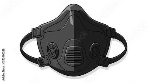 Protective respirator mask vector illustration, safety equipment for industrial use and creative