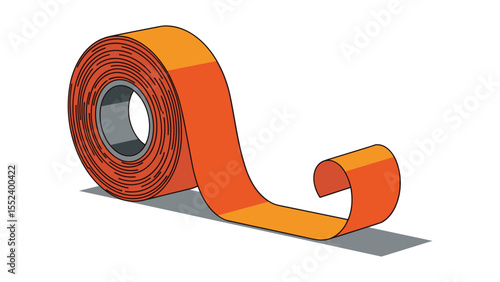 Vivid Orange Packing Tape Roll Illustration for Design and Packaging Needs