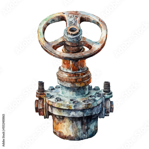 Valve Oil, watercolor vector, isolated on a white background.