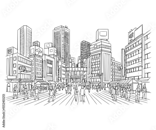 Line Art of Akihabara, Tokyo