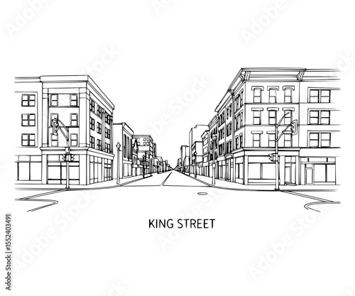 Line Art of King Street, Toronto