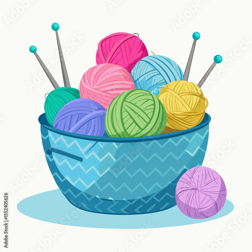 yarn and knitting needles