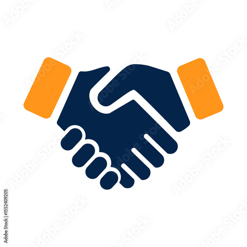 Clean flat illustration of a professional handshake representing partnership agreement cooperation trust business deal negotiation and successful collaboration between two parties