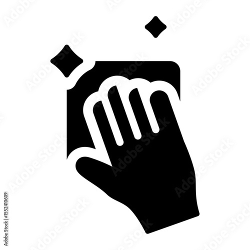 hand cleaning with cloth icon