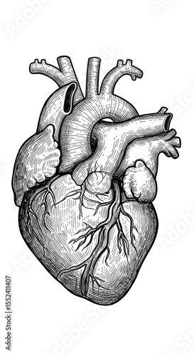 Wallpaper Mural Detailed Human Heart Anatomy Organ Illustration Transparent Background Torontodigital.ca