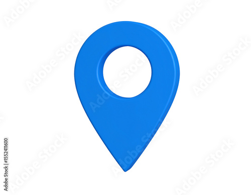 Free Download A vibrant blue 3D map pin, symbolizing location - GFXLoad