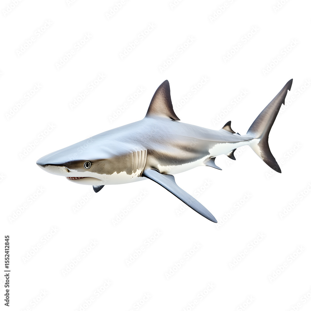 Fototapeta premium Striking Gray Shark in Isolated Studio Shot