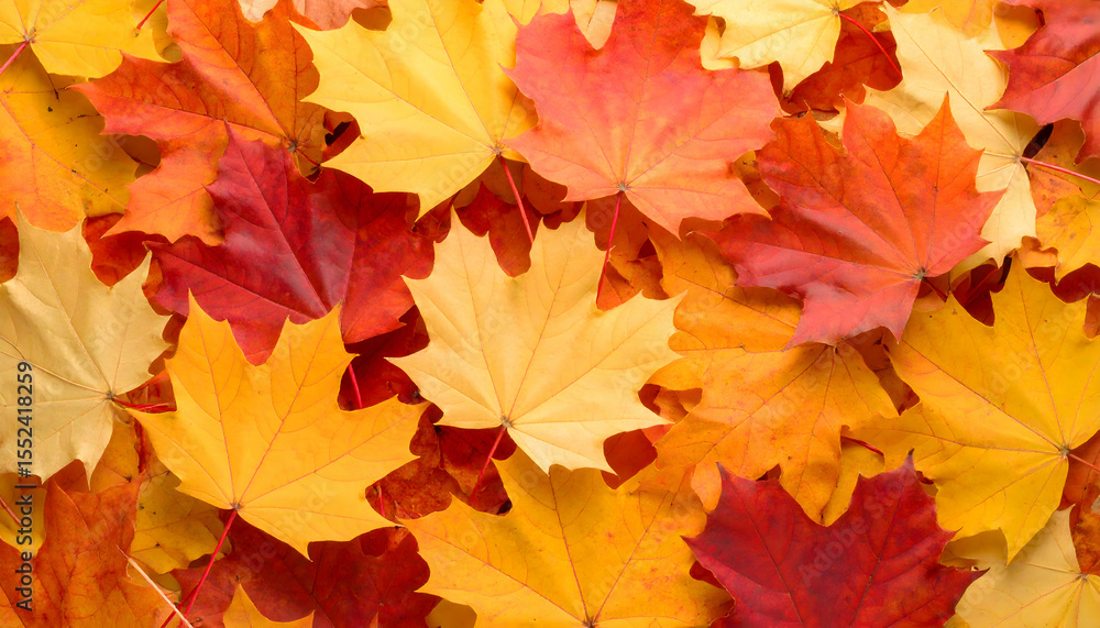Fototapeta premium Colorful Autumn Maple Leaves Red Yellow Background Texture Pattern