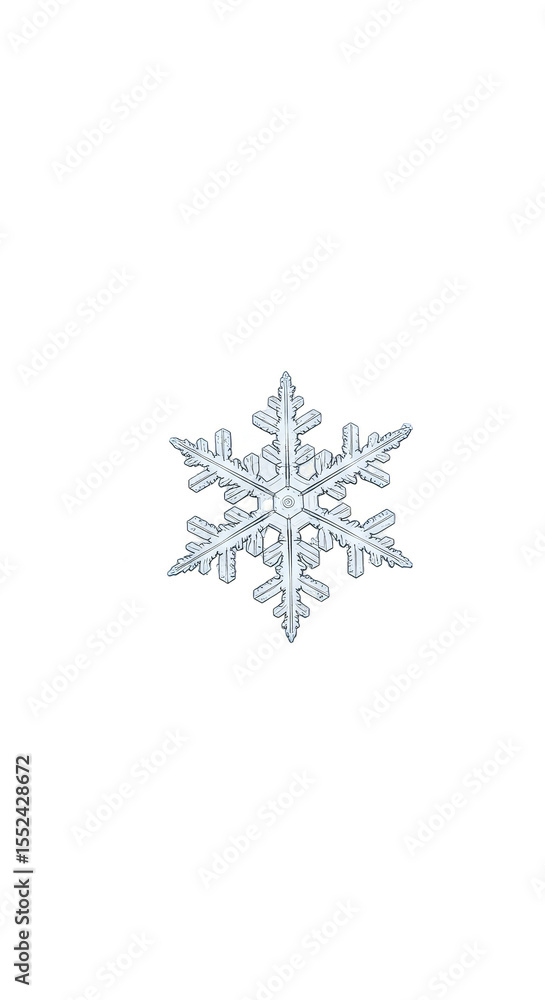 Illustration of Isolated Geometric Snowflake with Transparent Background Illustration of Isolated Geometric Snowflake with Transparent Background