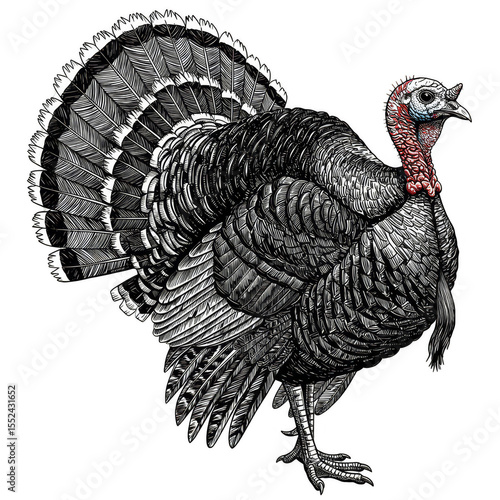 Illustration Of Rustic Turkey Bird In Transparent Background For Thanksgiving