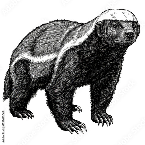 Illustration Of Honey Badger Mammal Carnivore Wildlife Transparent Background