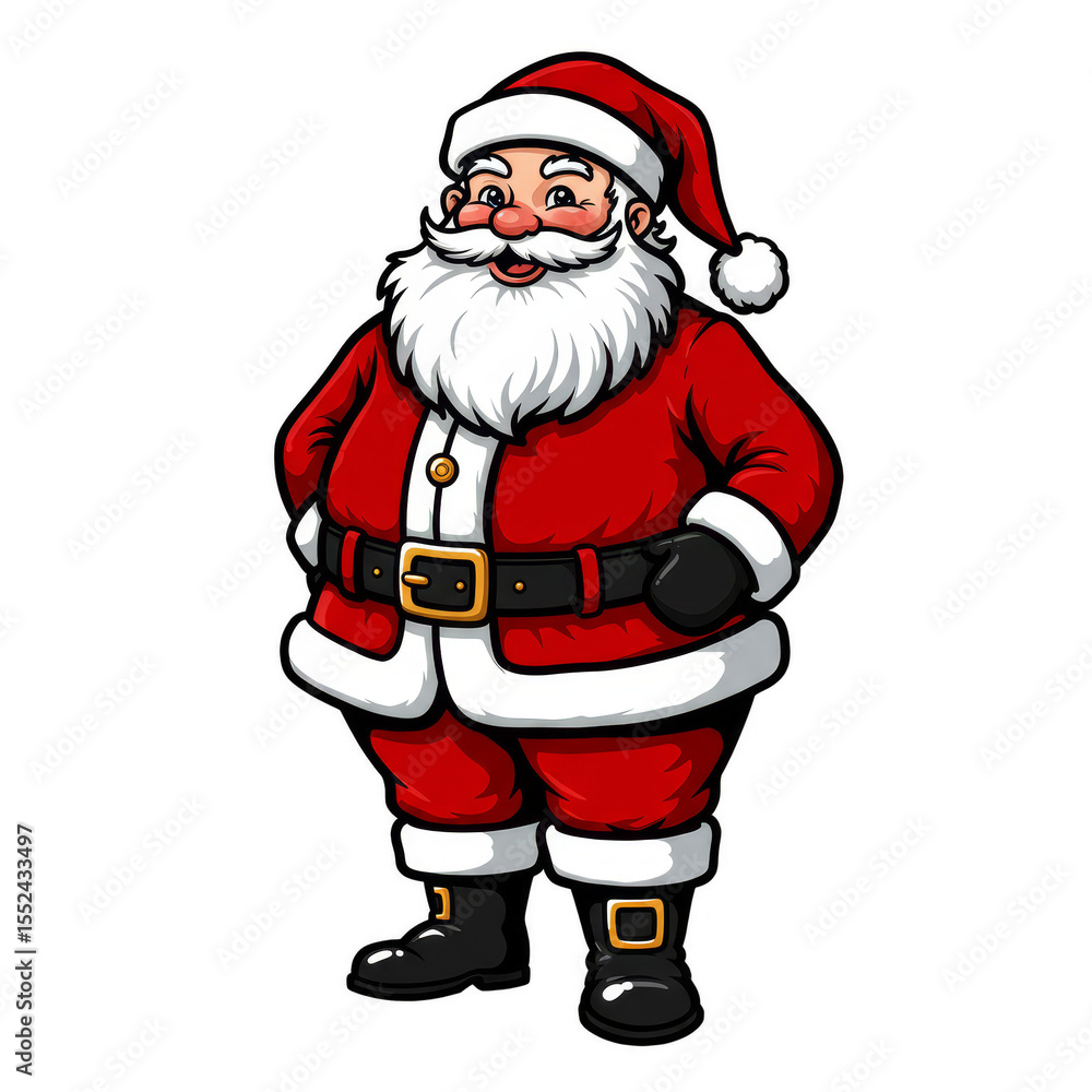 Illustration of Classic Santa Claus in Red and White Festive Holiday Illustration of Classic Santa Claus in Red and White Festive Holiday