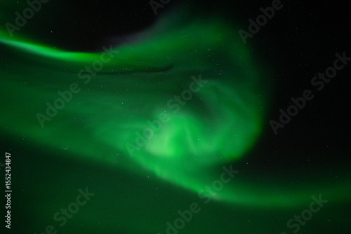 Aurora borealis Northern Lights fully covered the sky. Lapland amazing scenery