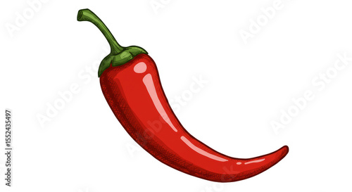 Illustration of Red Chili Pepper Spicy Food Ingredient on Transparent