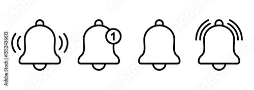 Bell icon logo design. Notification sign and symbol for web site design