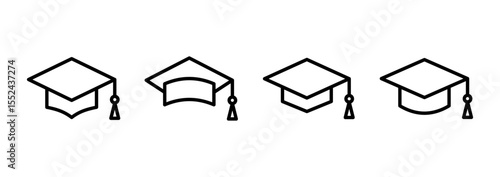 Education icon logo design. Graduation cap sign and symbol. Graduate. Students cap