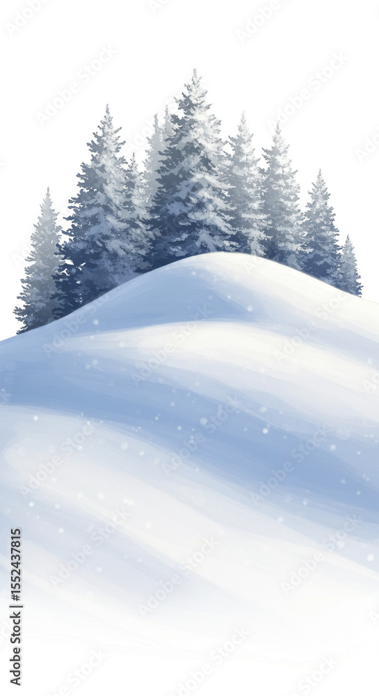 Illustration of Snowy Winter Landscape with Snowdrift Trees Background Illustration of Snowy Winter Landscape with Snowdrift Trees Background