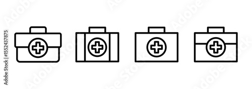 Medical box icon logo design. Medical suitcase sign and symbol. First aid icon