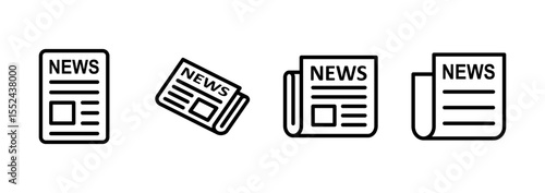 Newspaper icon logo design. news paper sign and symbolign