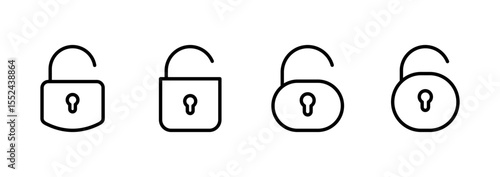 Unlock icon logo design. Unlock sign and symbol. unlocked padlock icon