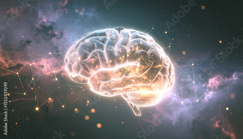 Wallpaper Mural Neural Dust Constellation in Brain Nebula . Artificial Intelligence concept. Generated Image Torontodigital.ca