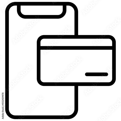 virtual debit cards line icon