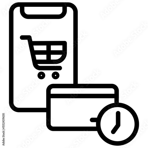 buy now, pay later line icon
