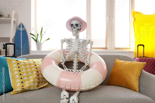 Human skeleton with summer ...