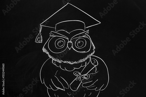 Chalk drawing of a wise owl...