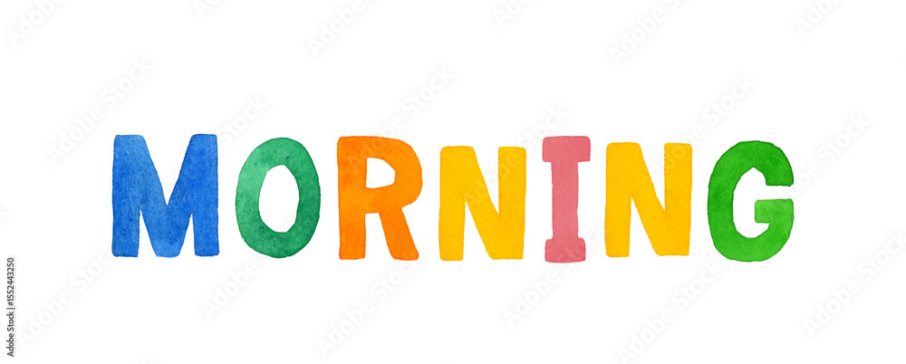 Fototapeta premium morning（モーニング）のカラフルな手書き文字