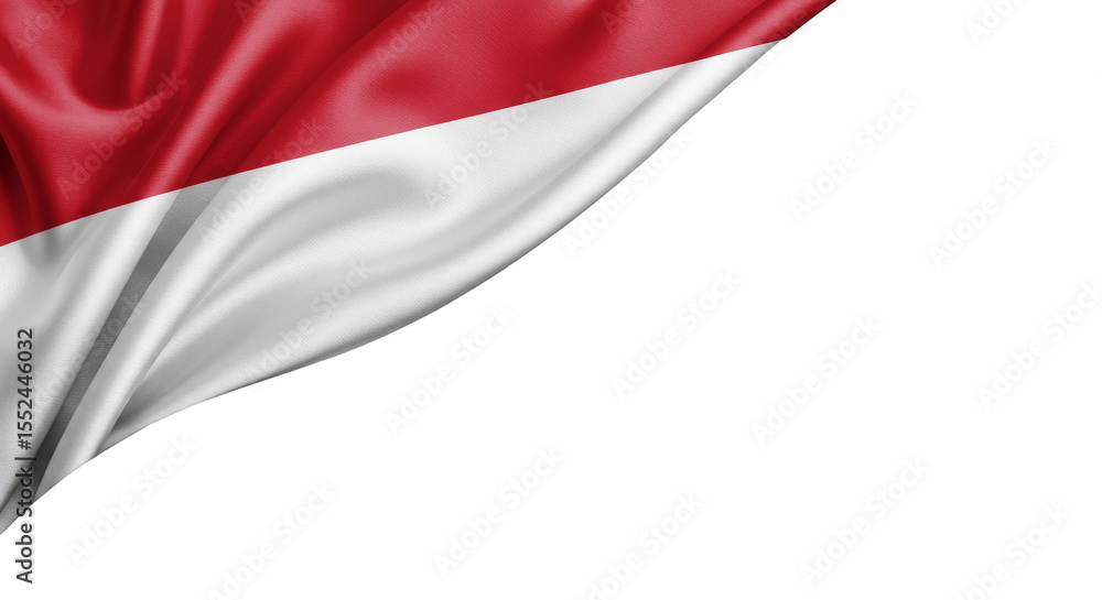 Naklejka premium Indonesian Flag Silk Fabric Waving Transparent Background Design