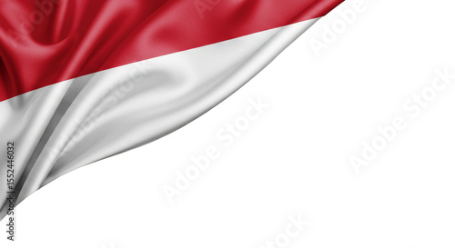 Indonesian Flag Silk Fabric Waving Transparent Background Design