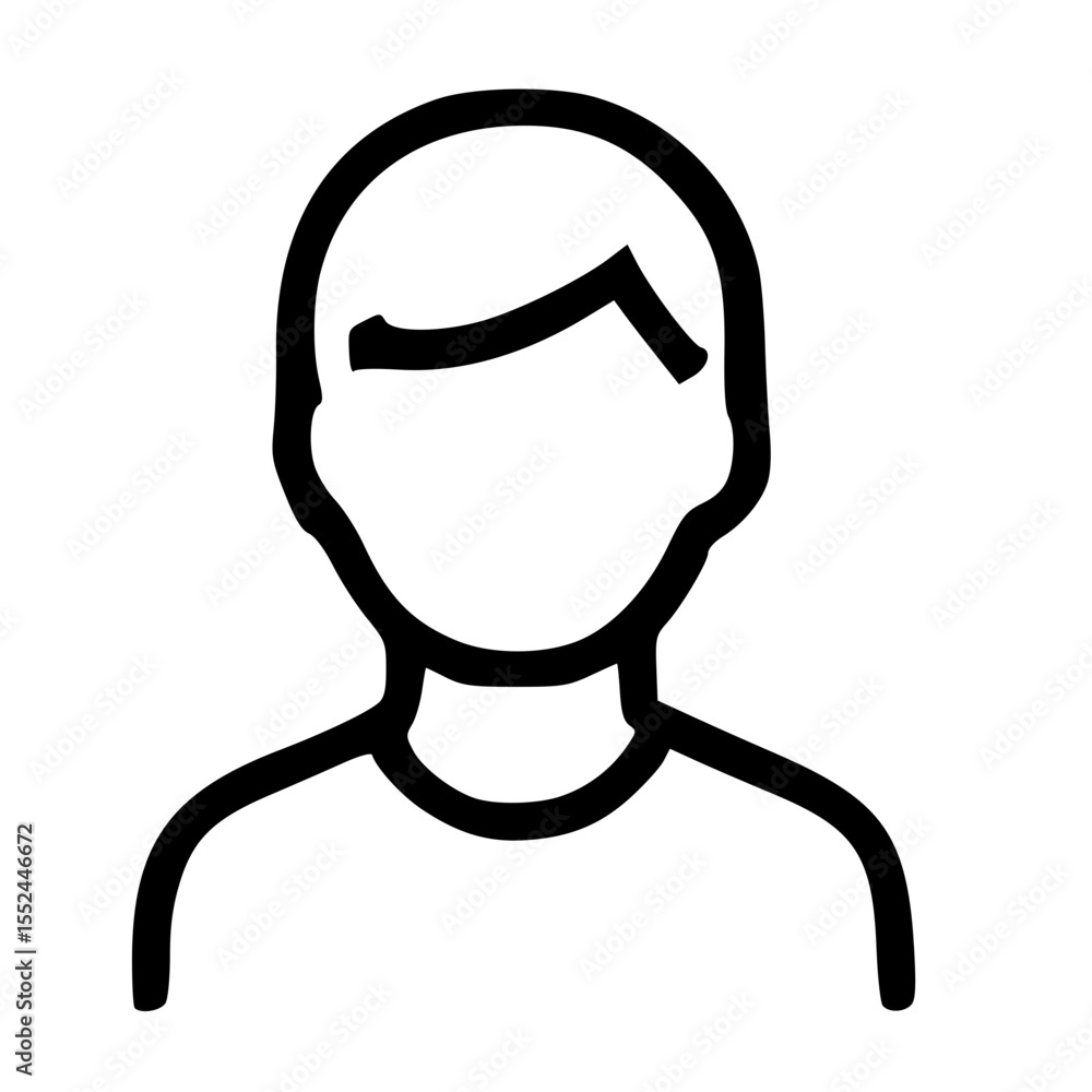 Obraz premium Outline Simple Person Avatar Icon Design Representation For UI Design
